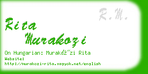 rita murakozi business card